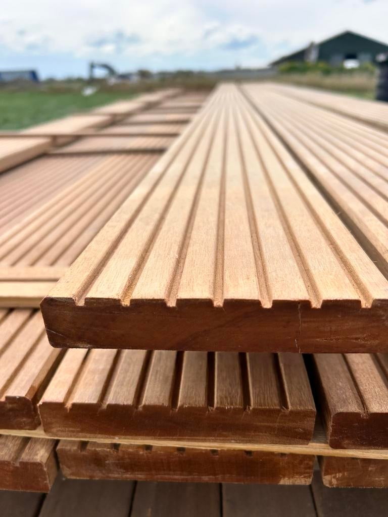 Bankirai hardhouten vlonderplank 25x145 mm, Tuin en Terras, Terrasdelen en Vlonders, D, Nieuw, Ophalen of Verzenden, Hout