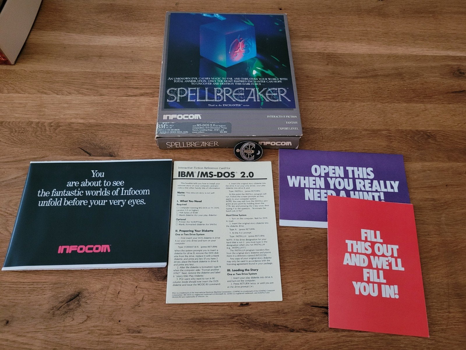 Infocom Spellbreaker (Grey Box) PC big box Box only met pin, 1 speler, Ophalen of Verzenden, Zo goed als nieuw