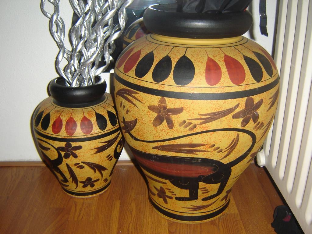 2 siervazen, Ophalen, Gebruikt, Overige kleuren, Aardewerk of Porselein