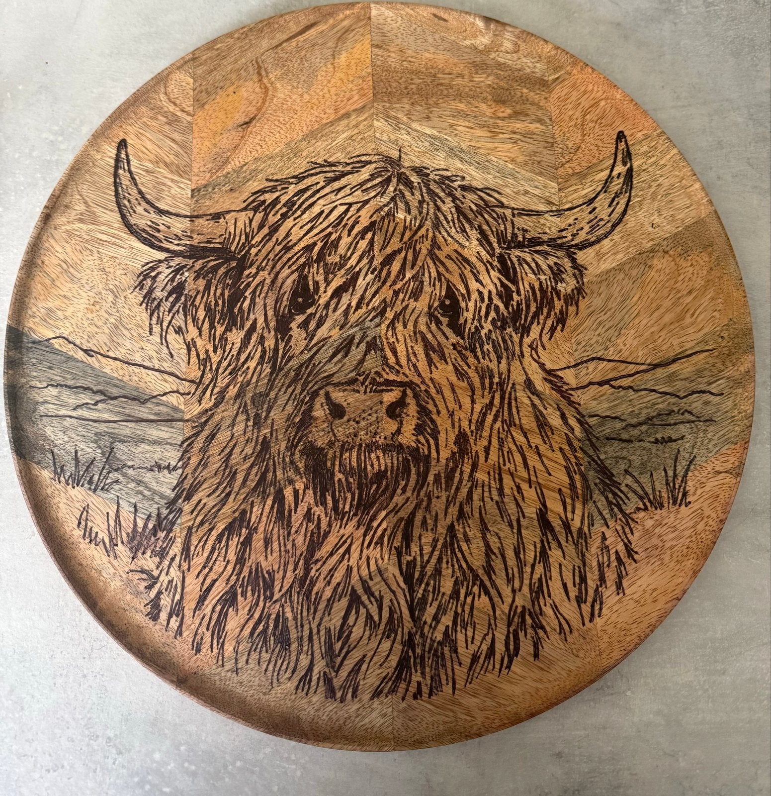Gepersonaliseerd Houten Dienblad of borrelplank, Rond, Nieuw, Ophalen of Verzenden, Handgemaakt