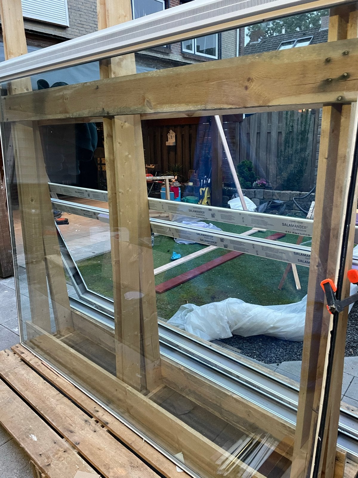 Grote glasplaat, Ophalen, Gebruikt, 160 cm of meer, Glasplaat