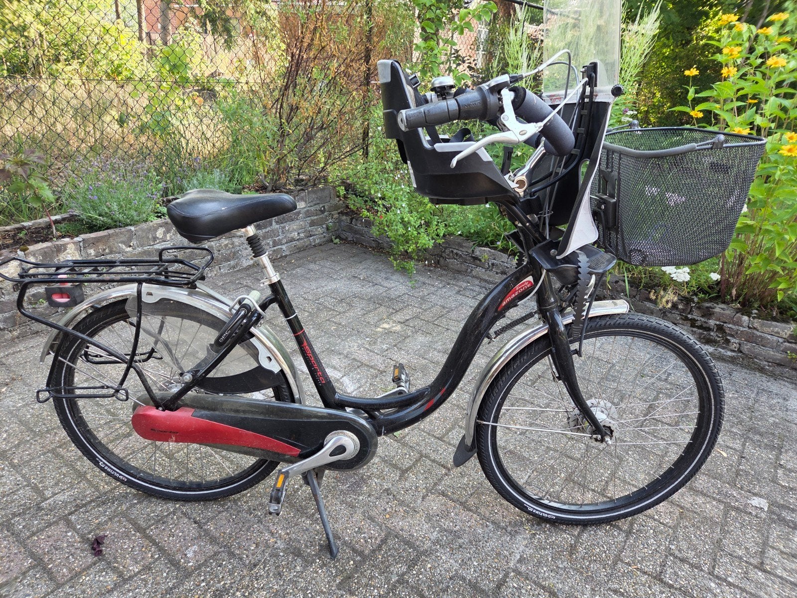 Sparta Amazone Trendy moederfiets 48cm met kinderzitje, Fietsen en Brommers, Fietsen | Dames | Damesfietsen, Ophalen, Terugtraprem