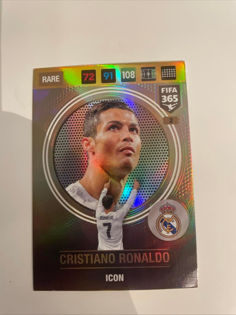 Cristiano ronaldo gouden icon kaart panini, Ophalen of Verzenden, Zo goed als nieuw, Plaatje