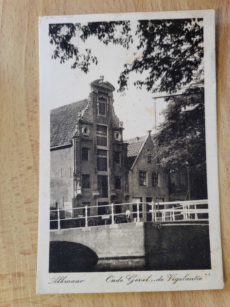 ansicht ALKMAAR oude gevel brug, Ophalen of Verzenden, Voor 1920, Noord-Holland