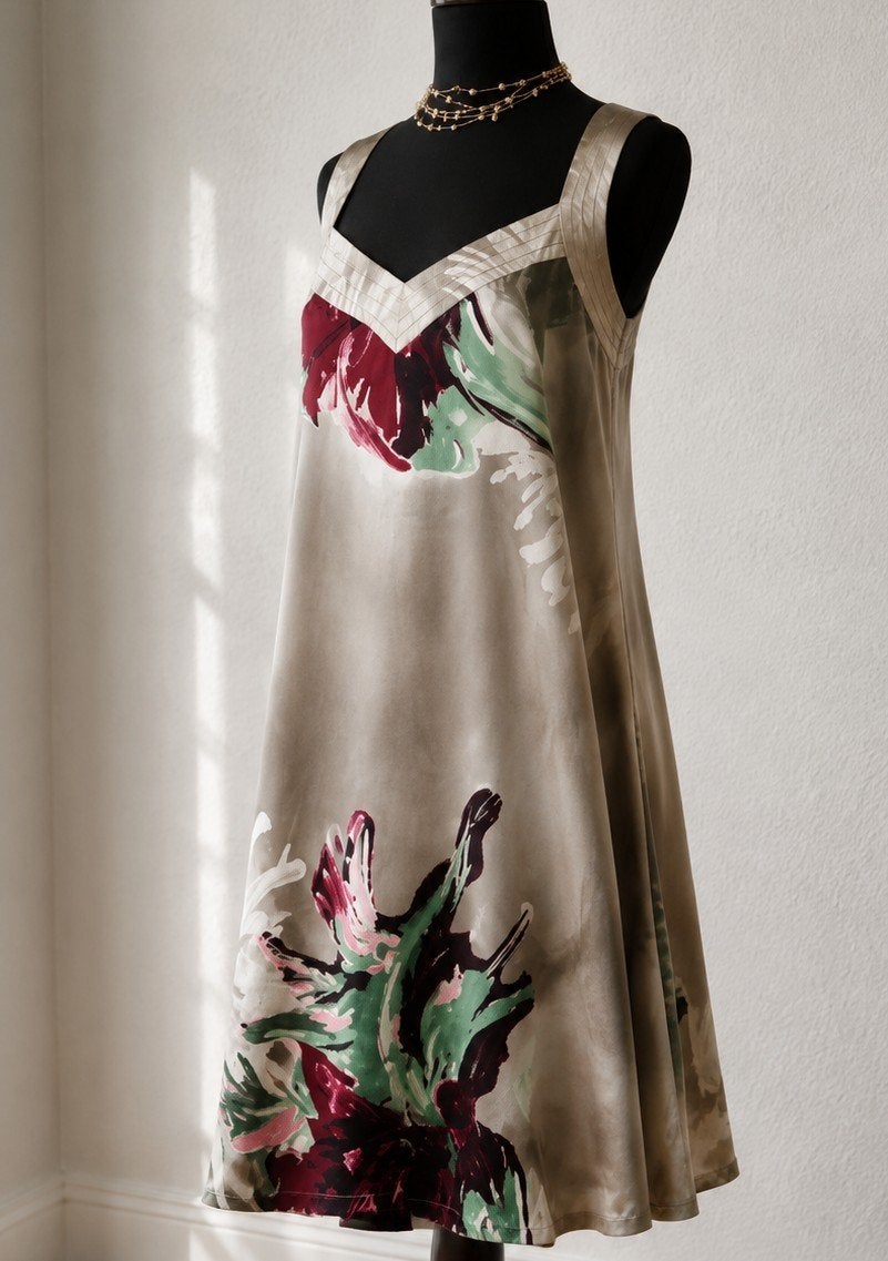 X-TWO Mooie Jurk M Bloemenprint Zijde, Kleding | Dames, Ophalen of Verzenden, Nieuw, Maat 38/40 (M), Zwart