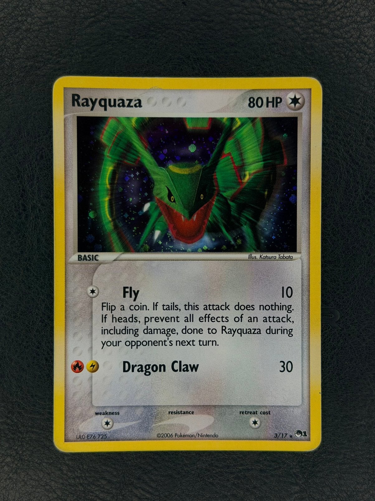 Rayquaza Holo 3/17 POP Series 1, Hobby en Vrije tijd, Verzamelkaartspellen | Pokémon, Ophalen of Verzenden, Gebruikt, Losse kaart
