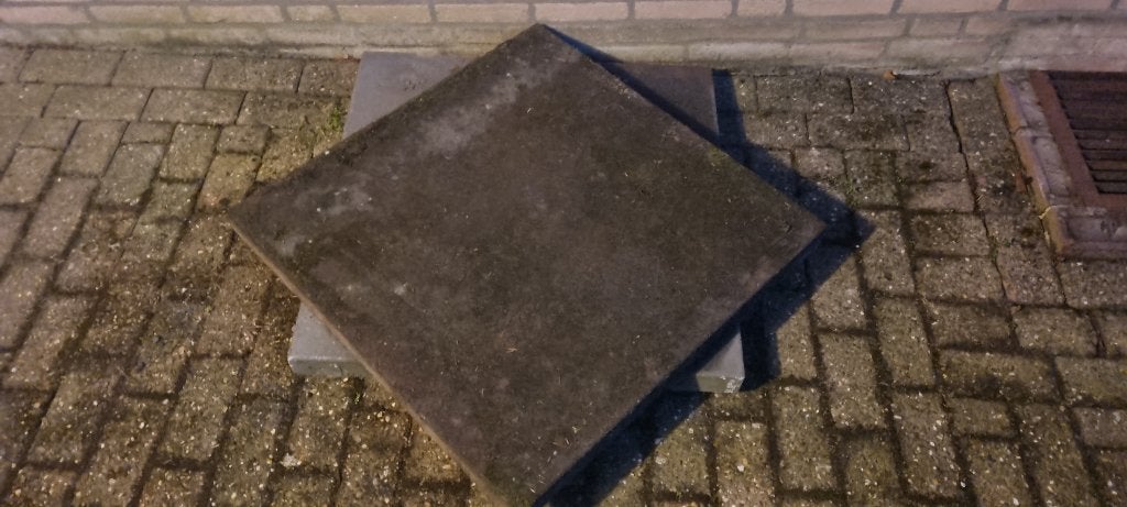 Gratis: 11x terras tegels 80x80x6cm, Ophalen, Gebruikt, 5 tot 10 m², Beton