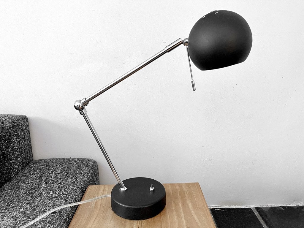 Vintage 'Eyeball' Bureaulamp – Zwart/Chroom, Ophalen, Bureaulamp, Vintage, Zo goed als nieuw