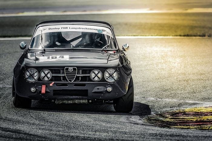 Dibond plaat Alfa Romeo GTAm op Circuit de Spa-Francorchamps, Ophalen of Verzenden