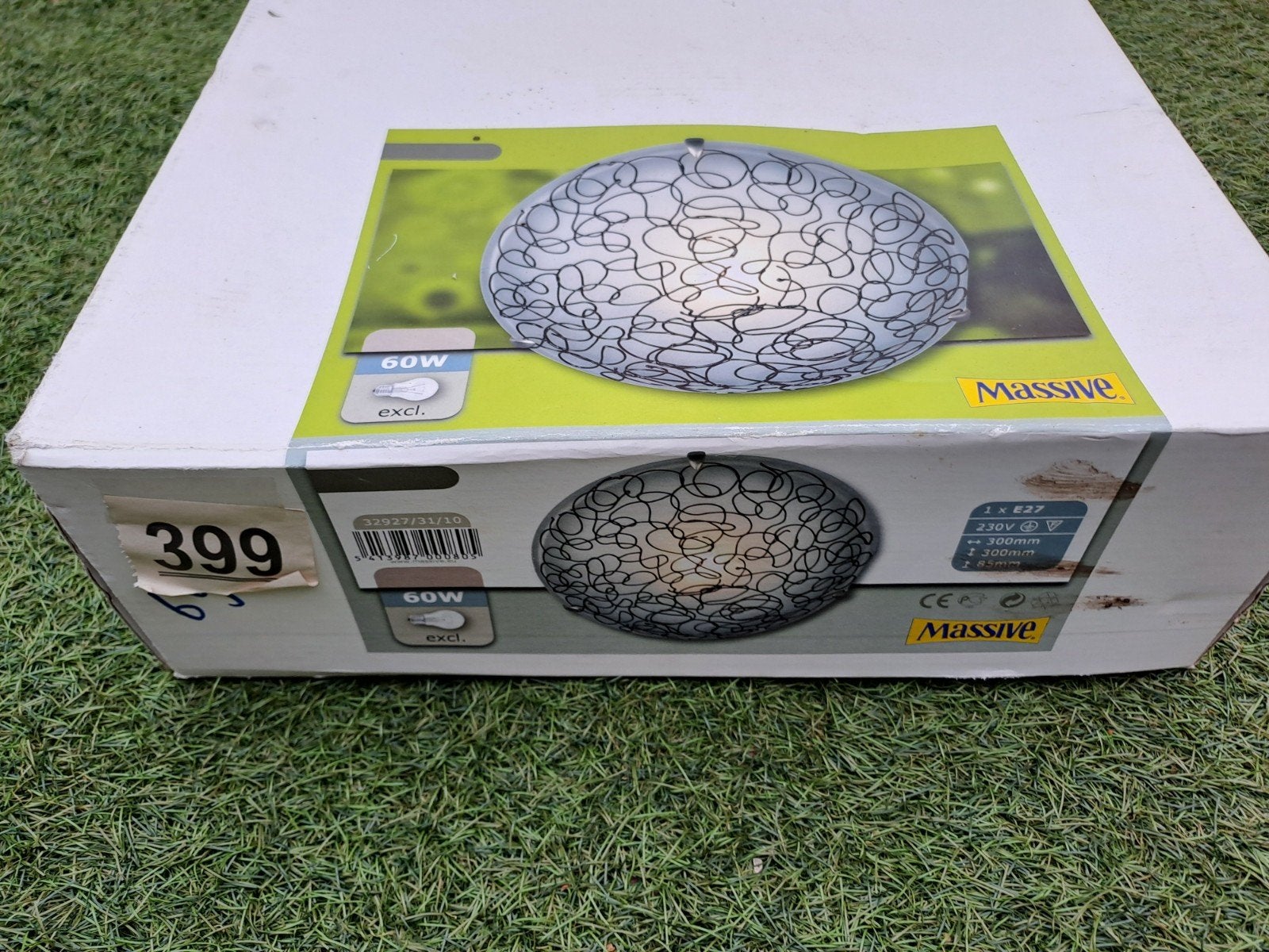 Massive Plafondlamp - Modern Design, 60W, E27 Fitting, Zilver, Inclusief lichtbron, Modern, Nieuw