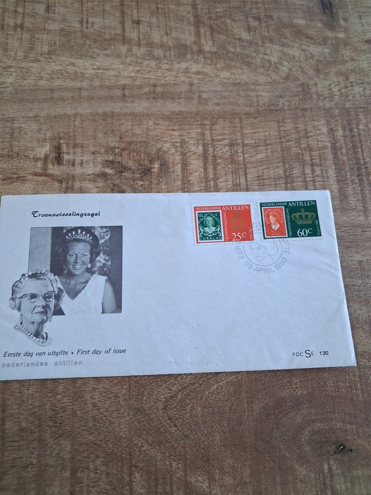 Beatrix Reina di Antiyas - Eerste Dag Uitgifte 1980, Ophalen of Verzenden, Zo goed als nieuw, Nederland, Kaart, Foto of Prent