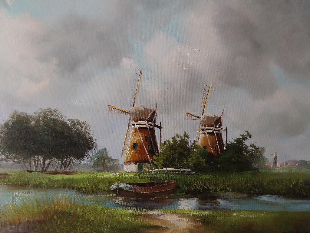 Frank van den Burg (XXe) - Polderlandschap - 1980, Ophalen