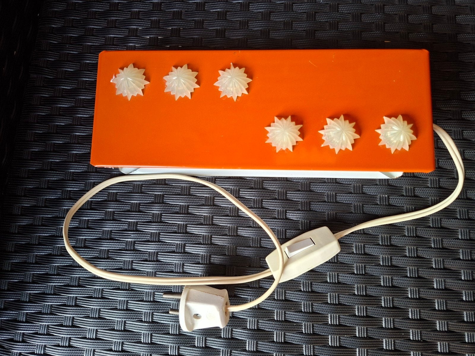 Vintage Oranje bedlamp - wandlamp met Stervormige Kapjes, Ophalen of Verzenden