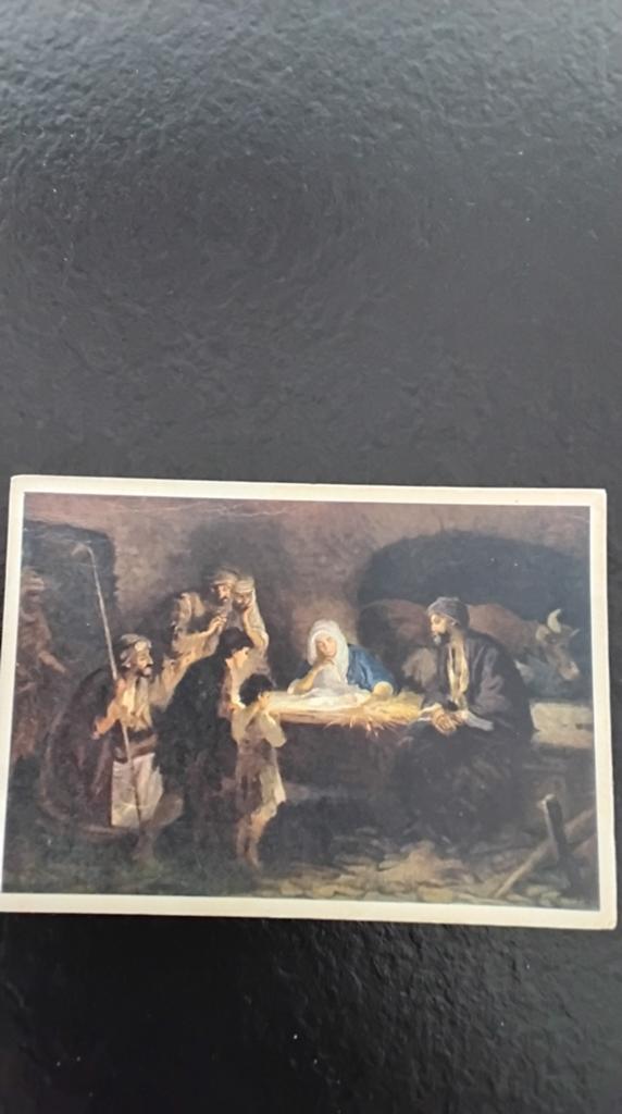 KERSTKAART 1962 GESTEMPELD UITGAVE  VOORHOEVE DEN HAAG, Verzamelen, Ansichtkaarten | Themakaarten, Ophalen of Verzenden, 1960 tot 1980