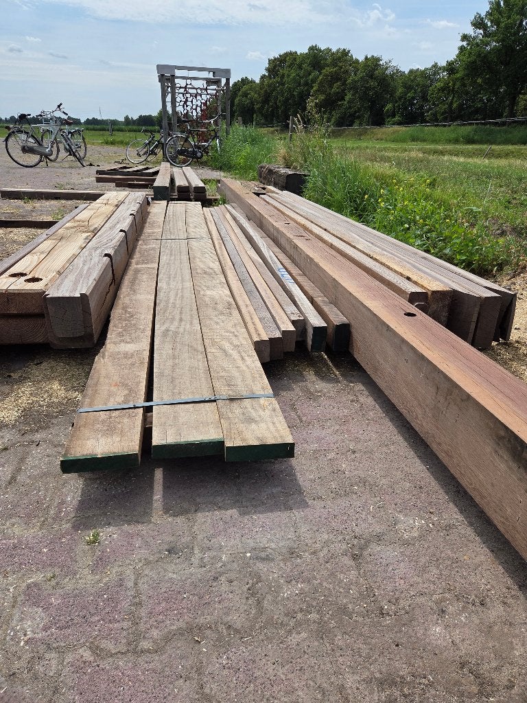 Azobé balken, Tuin en Terras, Palen, Balken en Planken, Ophalen, Zo goed als nieuw, Hardhout, 250 cm of meer