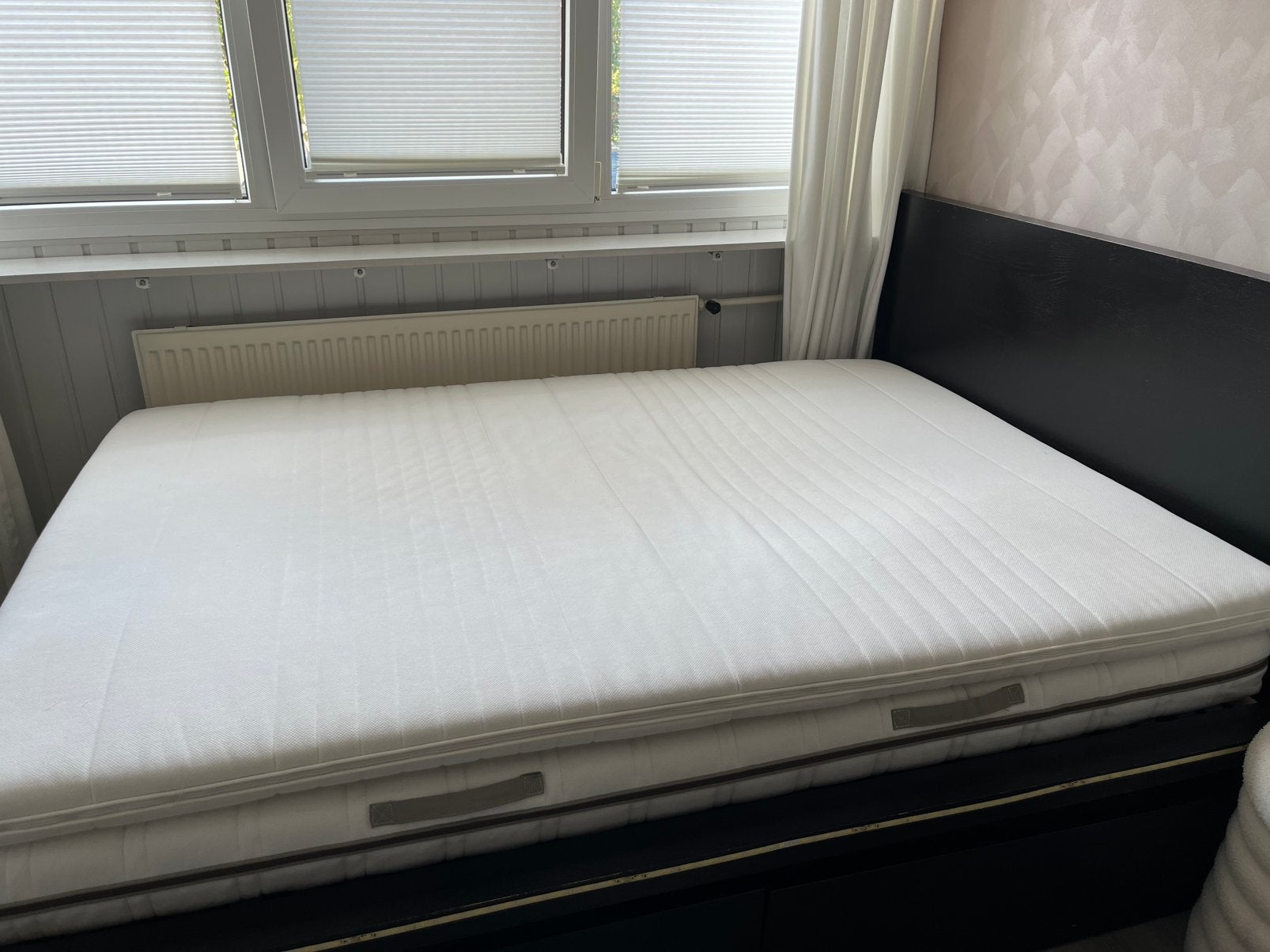 Matras + topper 140x200, Ophalen, Overige materialen, Gebruikt, Wit