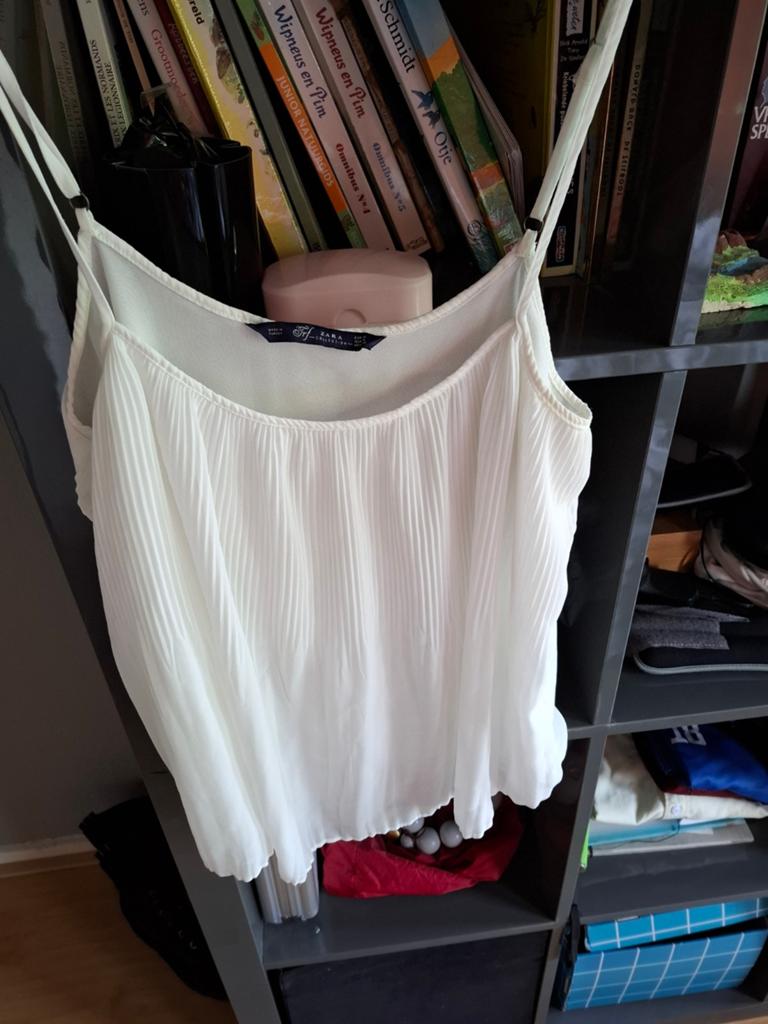 Witte Zara TRF Collection Top Maat M, Maat 38/40 (M), Ophalen of Verzenden, Zo goed als nieuw, Zonder mouw