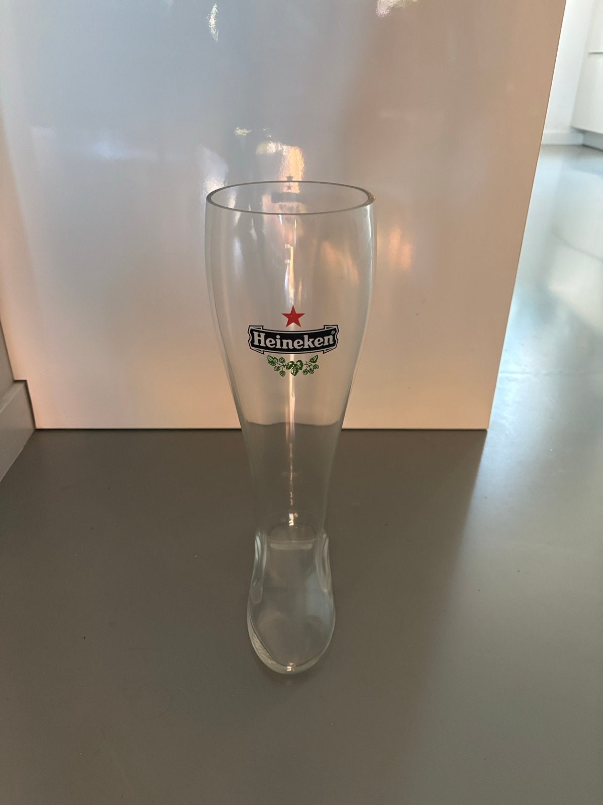 Heineken bierglas in laarsvorm, Ophalen, Zo goed als nieuw, Glas of Glazen, Heineken