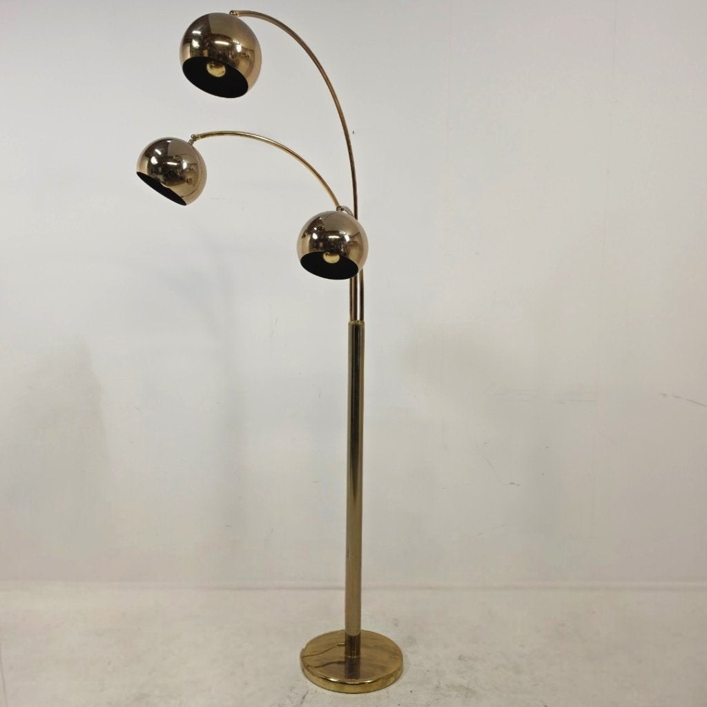 Goffredo Reggiani voor Guzzini 70's bol lamp messing, Ophalen, Gebruikt, E27 (groot), Metaal