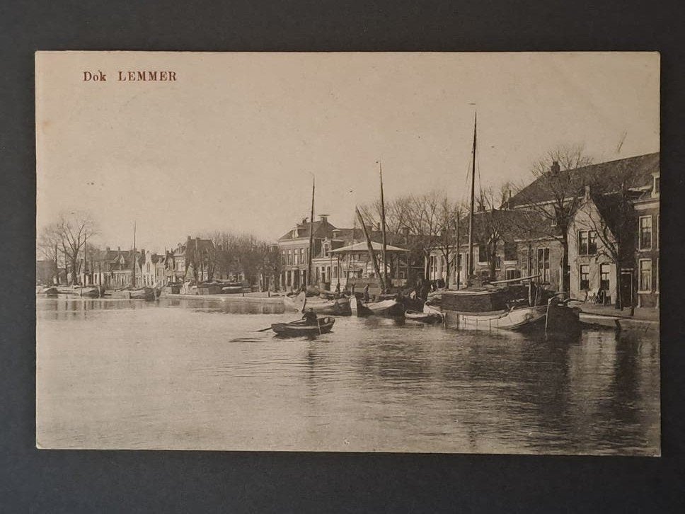 Lemmer Friesland Zicht op 't Dok, Verzenden, Voor 1920, Gelopen, Friesland