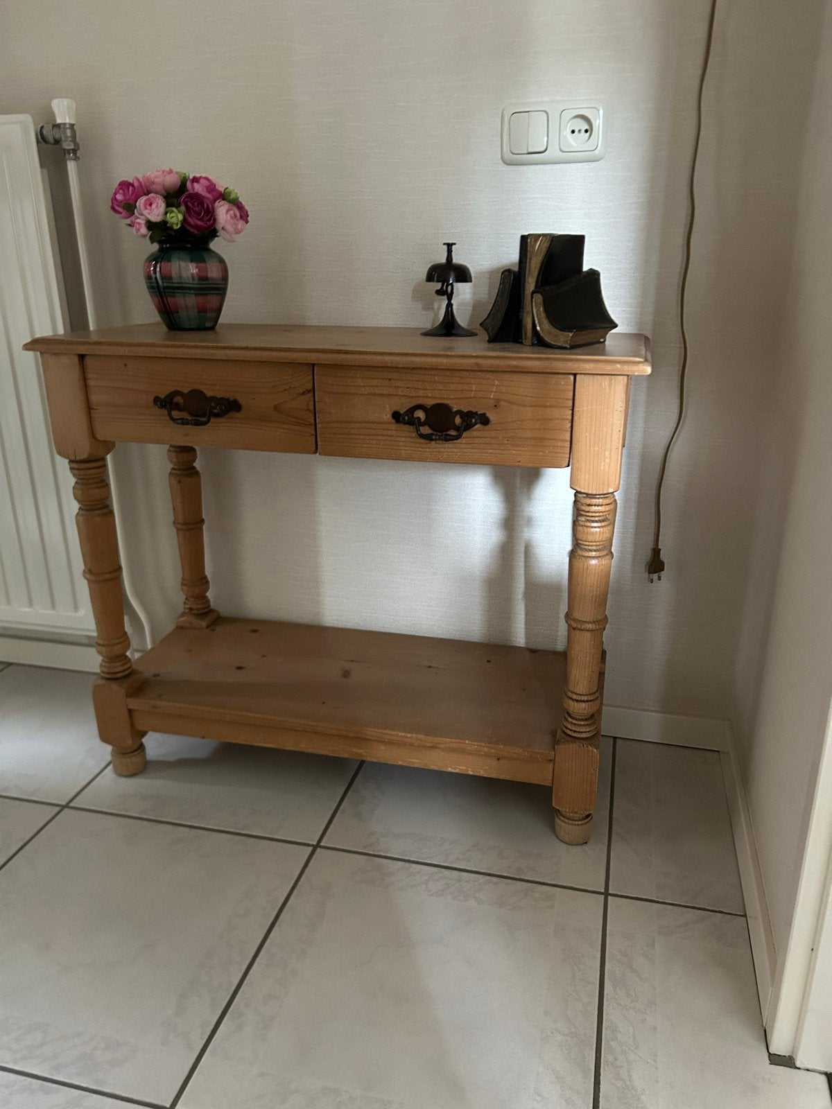Hal tafeltje met spiegel, Huis en Inrichting, Woonaccessoires | Spiegels, Ophalen, Gebruikt, 75 tot 100 cm, Minder dan 100 cm