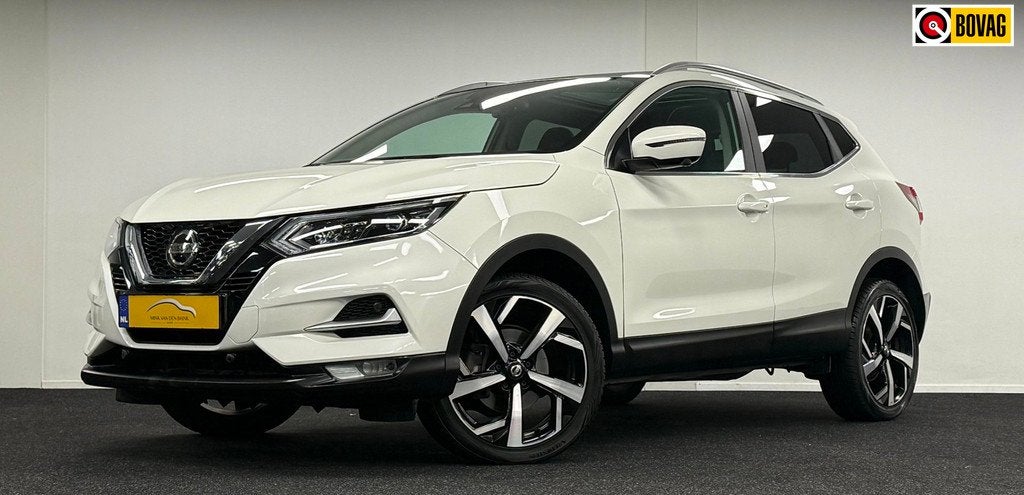 Nissan Qashqai 1.3 DIG-T Tekna*Panodak*Leder*360Camera*Carpl, Auto's, Nissan, Gebruikt, Wit, Leder, Bedrijf