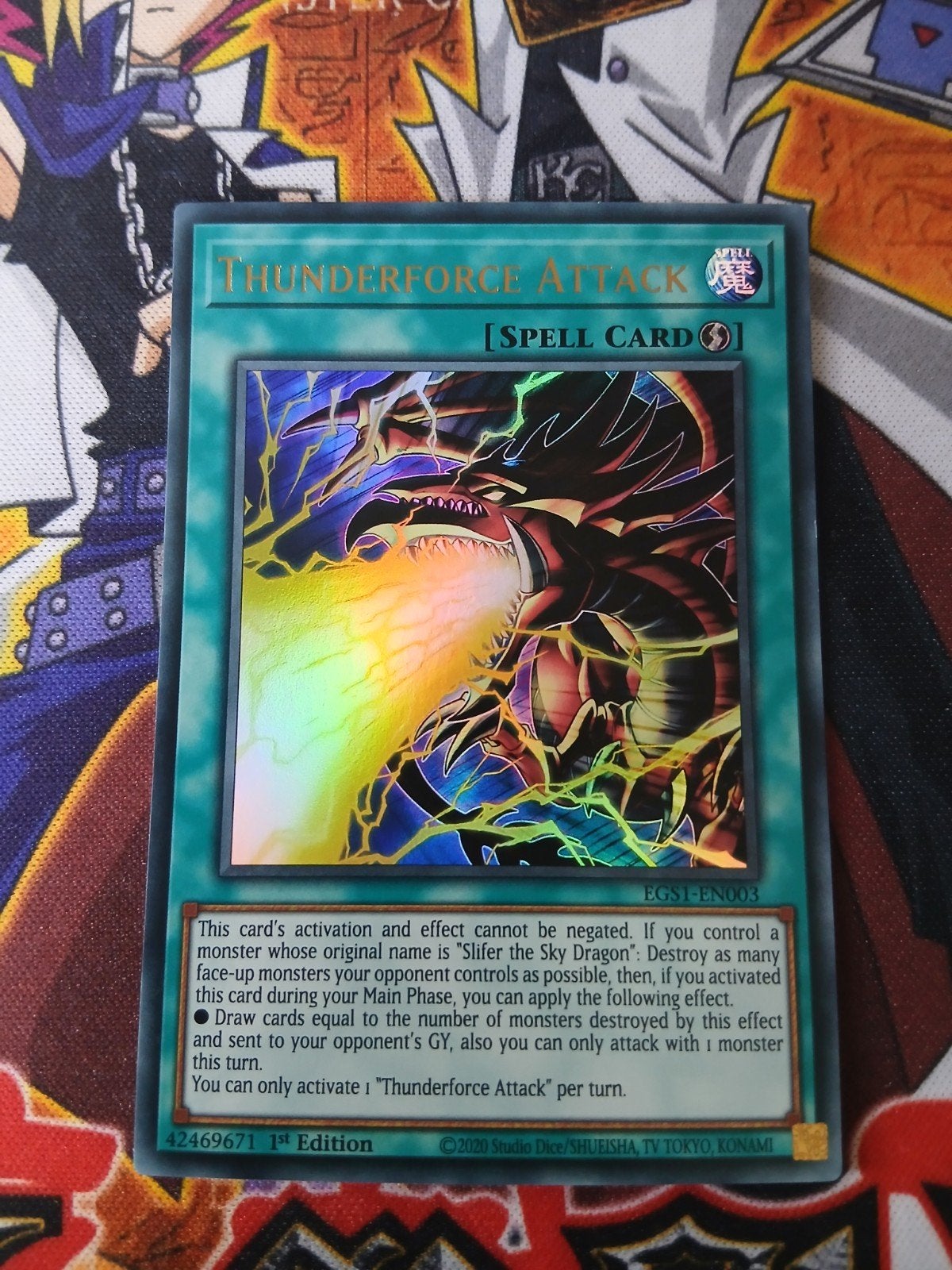 Thunderforce Attack - Ultra Rare EGS1 - Yu-Gi-Oh, Ophalen of Verzenden, Zo goed als nieuw, Foil