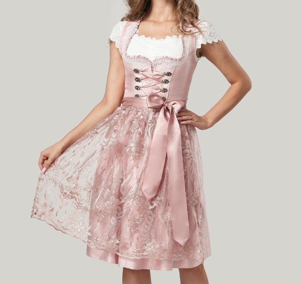 Elegante luxe 3-delige Dirndl maat 38-44 midi 60cm, Maat 38/40 (M), Carnaval, Nieuw, Ophalen of Verzenden