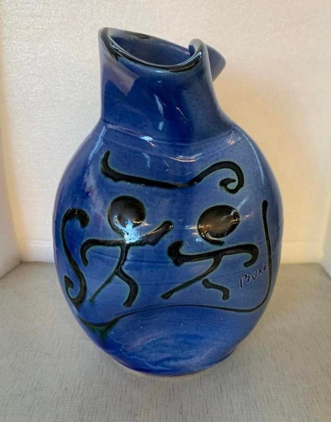 Vaas mooie grote Thomas Buxo Picasso stijl deuken vaas., Verzenden