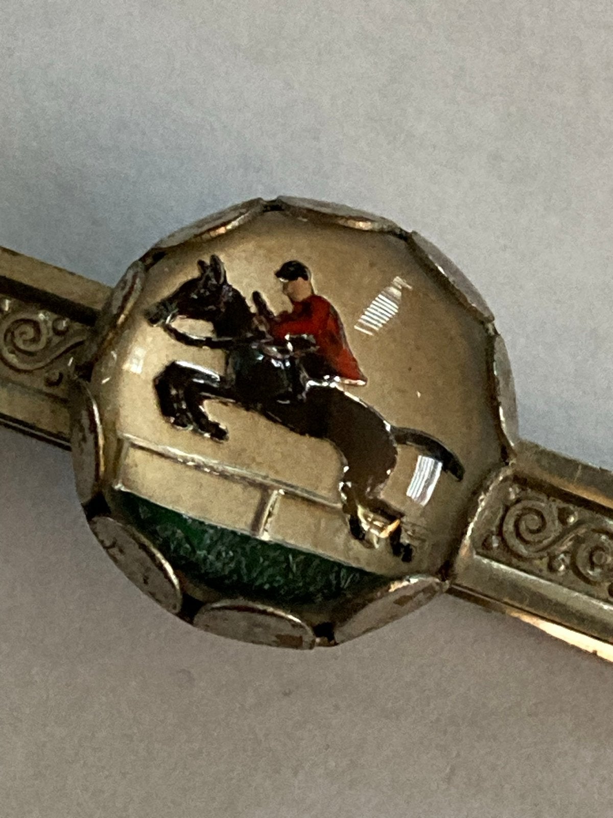 Vintage stropdasclip / dasspeld met ruiter, Ophalen of Verzenden, Gebruikt