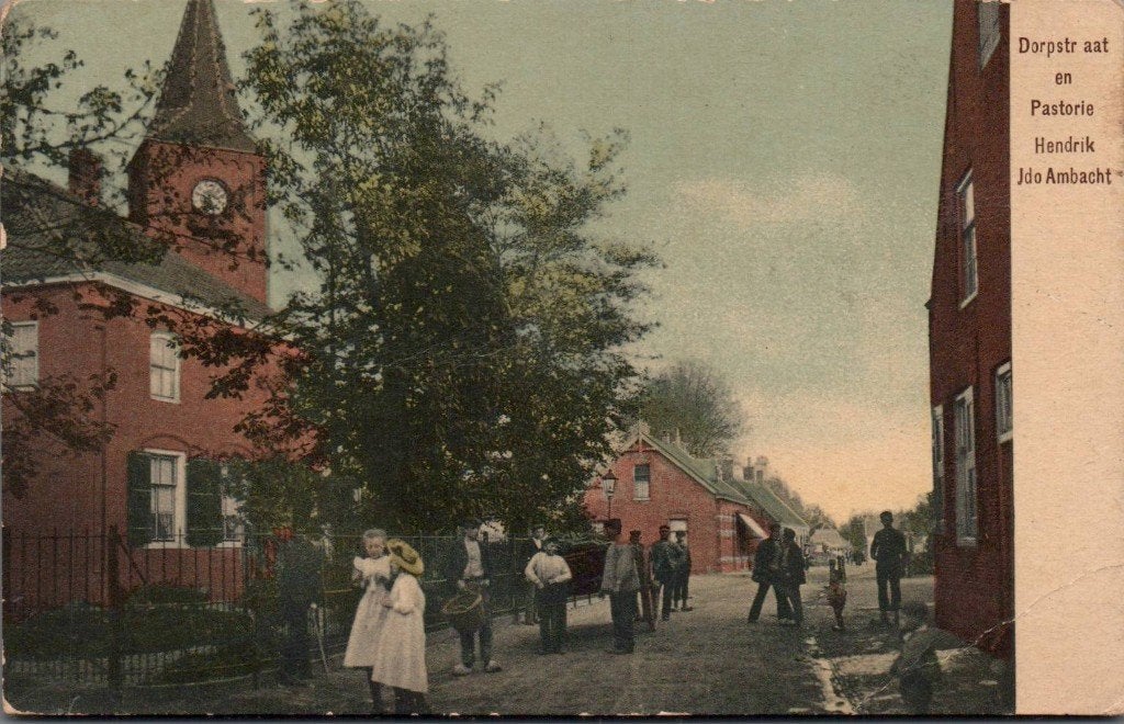 Dorpstraat en Pastorie, Hendrik Ido Ambacht, Ophalen of Verzenden, Voor 1920, Zuid-Holland