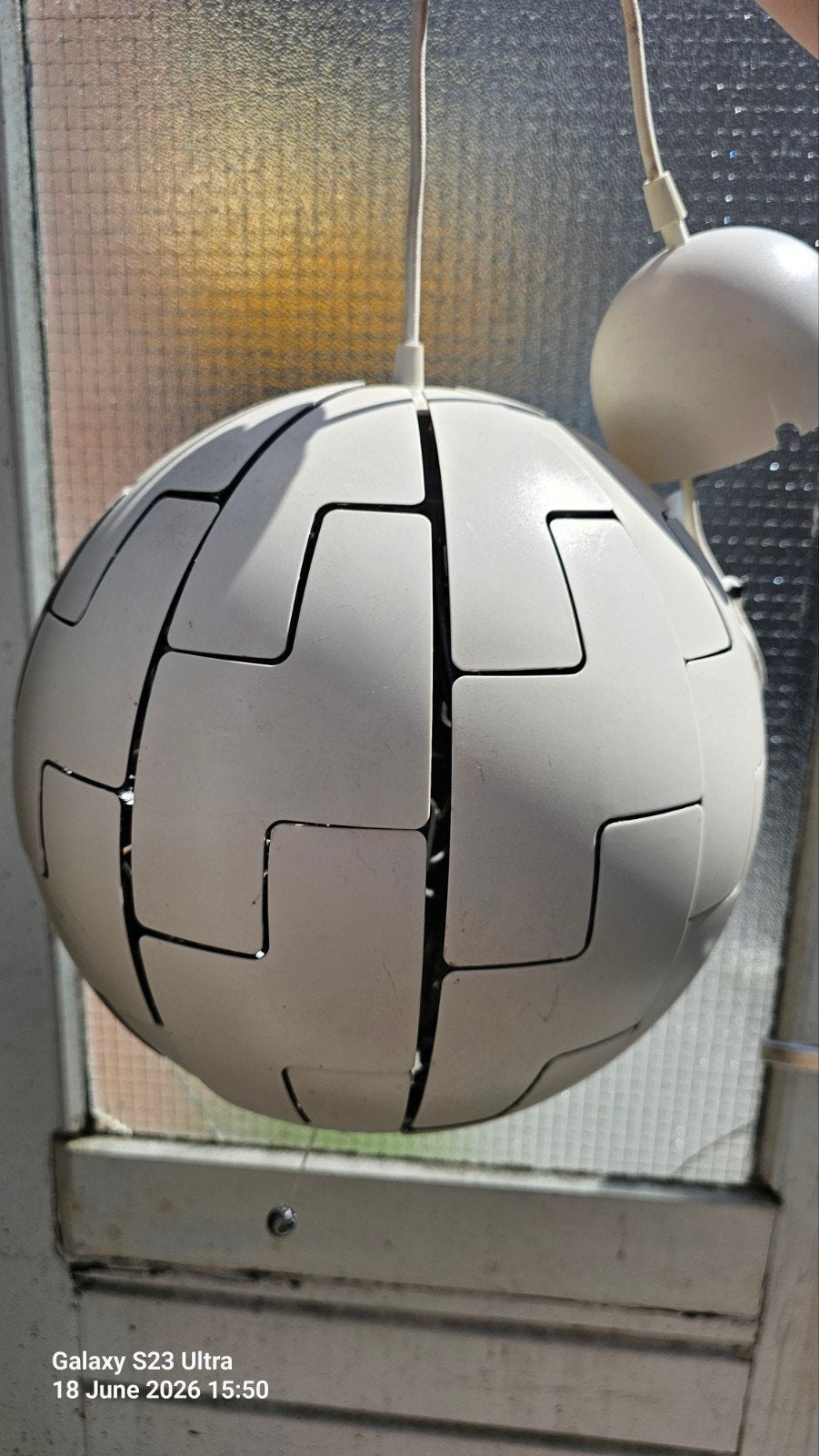 Moderne design hanglamp - wit/chroom, Ophalen, Modern design, Gebruikt, 50 tot 75 cm
