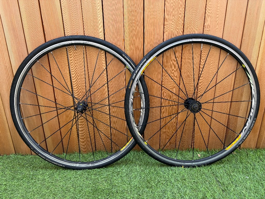 Mavic Aksium Race Wielset met Continental 4000s banden, Fietsen en Brommers, Fietsonderdelen, Gebruikt, Aluminium, Mavic, Racefiets