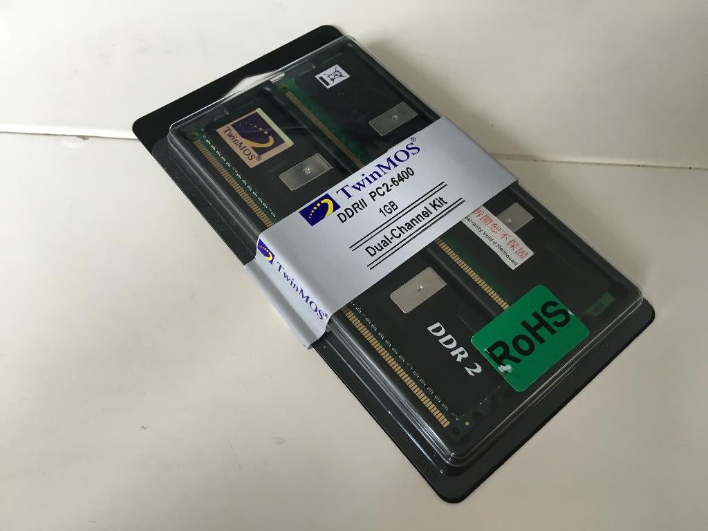 TwinMOS 1GB DDR2 PC2-6400 geheugenkit (2x512MB), Ophalen of Verzenden, DDR2, Desktop, Gebruikt