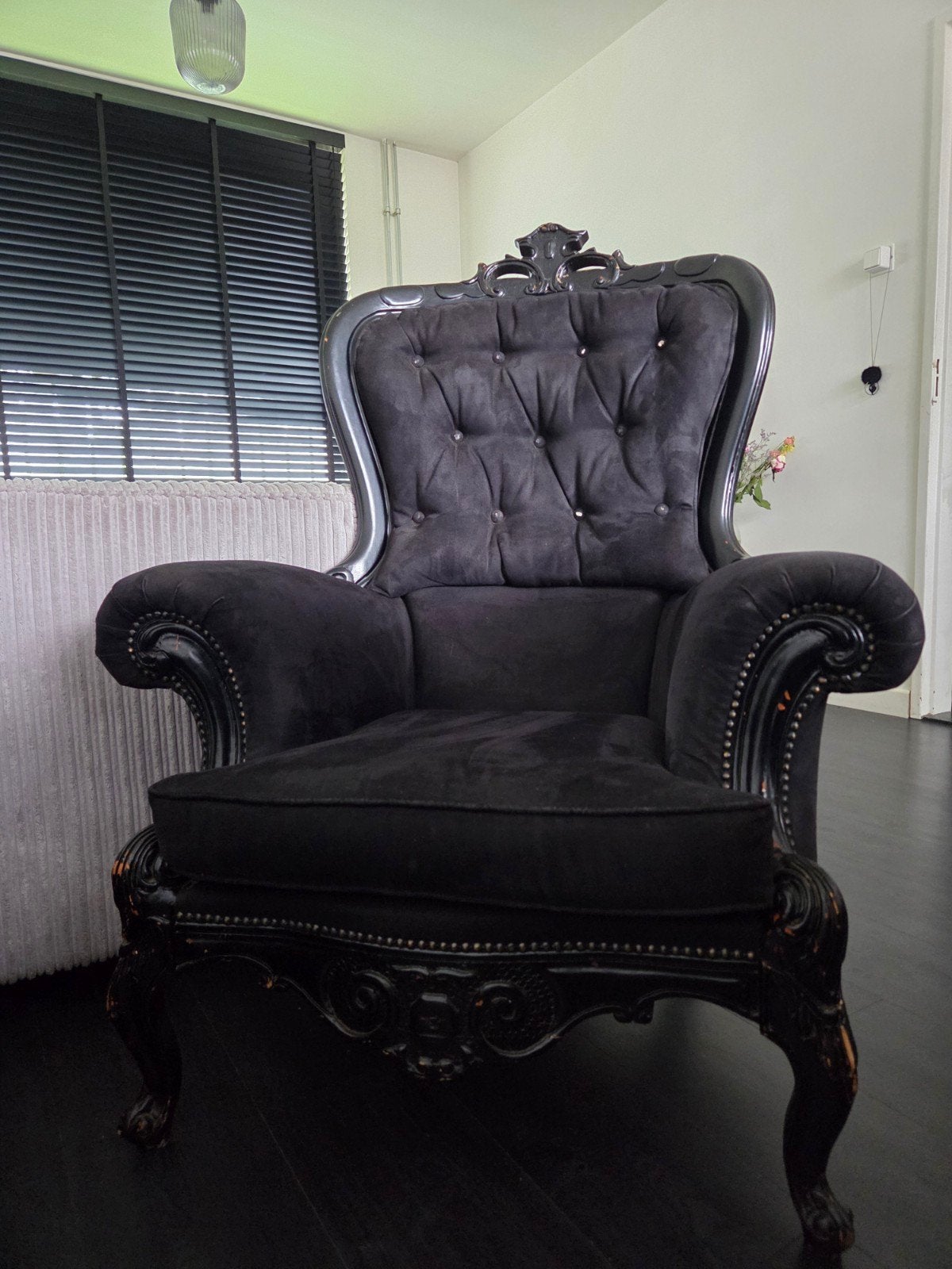 Barok stoelen zwart velvet, Ophalen of Verzenden, Gebruikt, Zwart