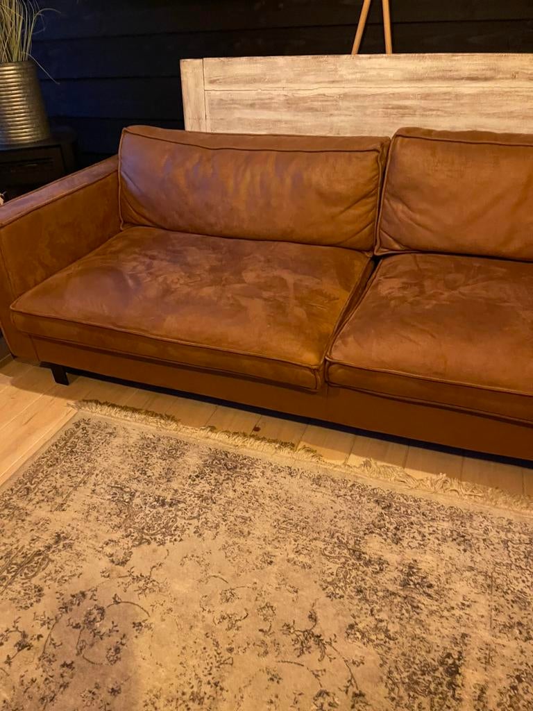 Bankstel 4 zits suède, Ophalen, Zo goed als nieuw, 75 tot 100 cm