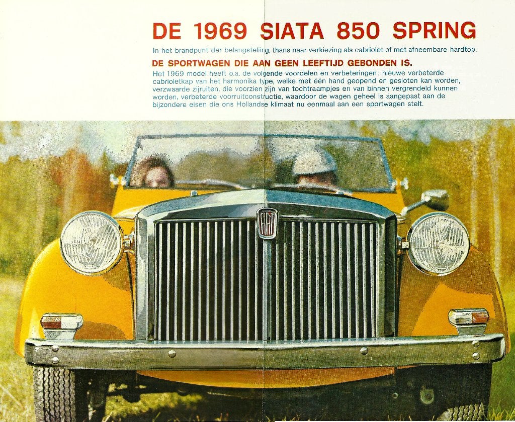 Fiat Siata 850 Spring  Cabrio folder, Ophalen of Verzenden, Zo goed als nieuw, Overige merken