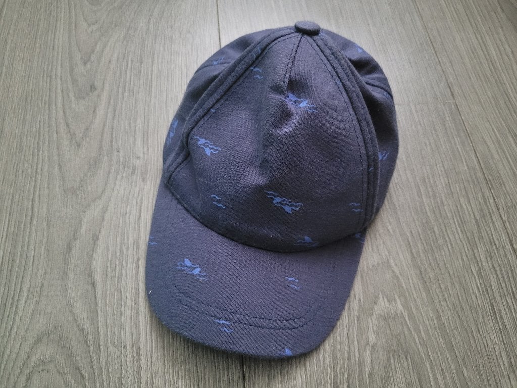 ZEEMAN blauwe pet met print maat 9-12 mnd ~ MP3700, Ophalen of Verzenden, Zo goed als nieuw, Jongetje, Pet