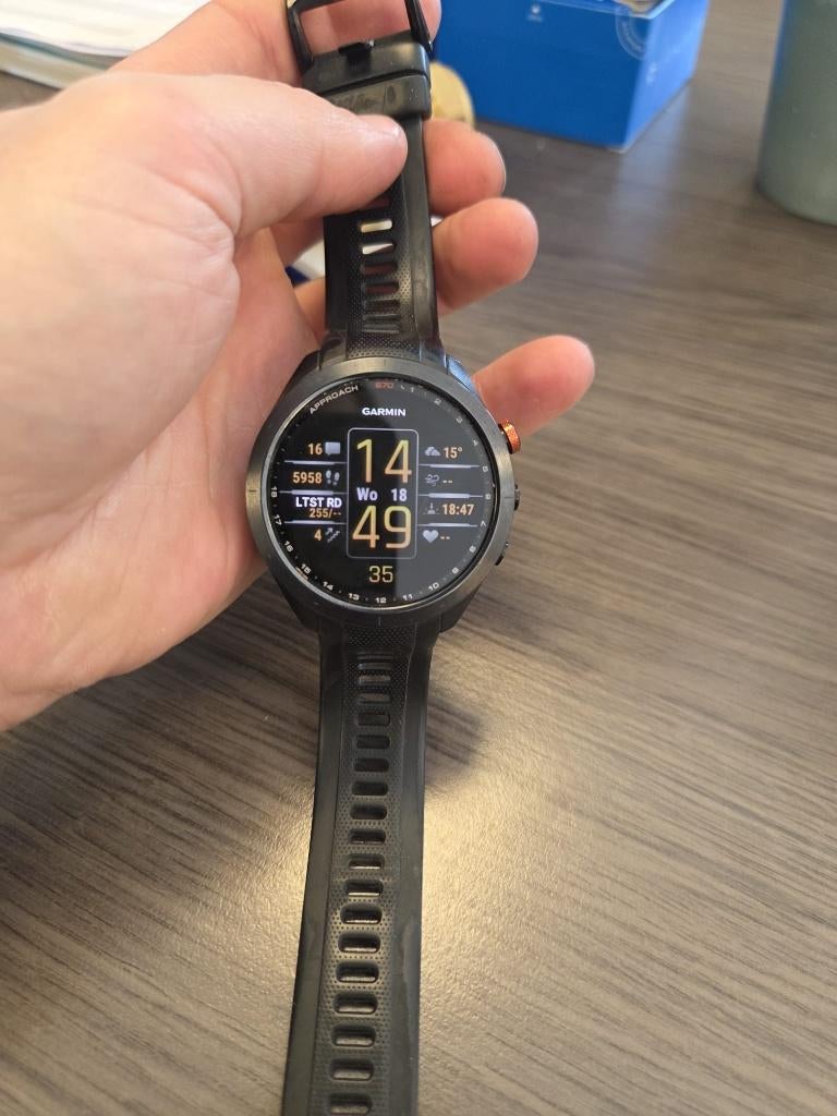 Garmin Approach S70 47mm – Nieuwstaat – Compleet, Sieraden, Tassen en Uiterlijk, Horloges | Heren, Zo goed als nieuw, Polshorloge