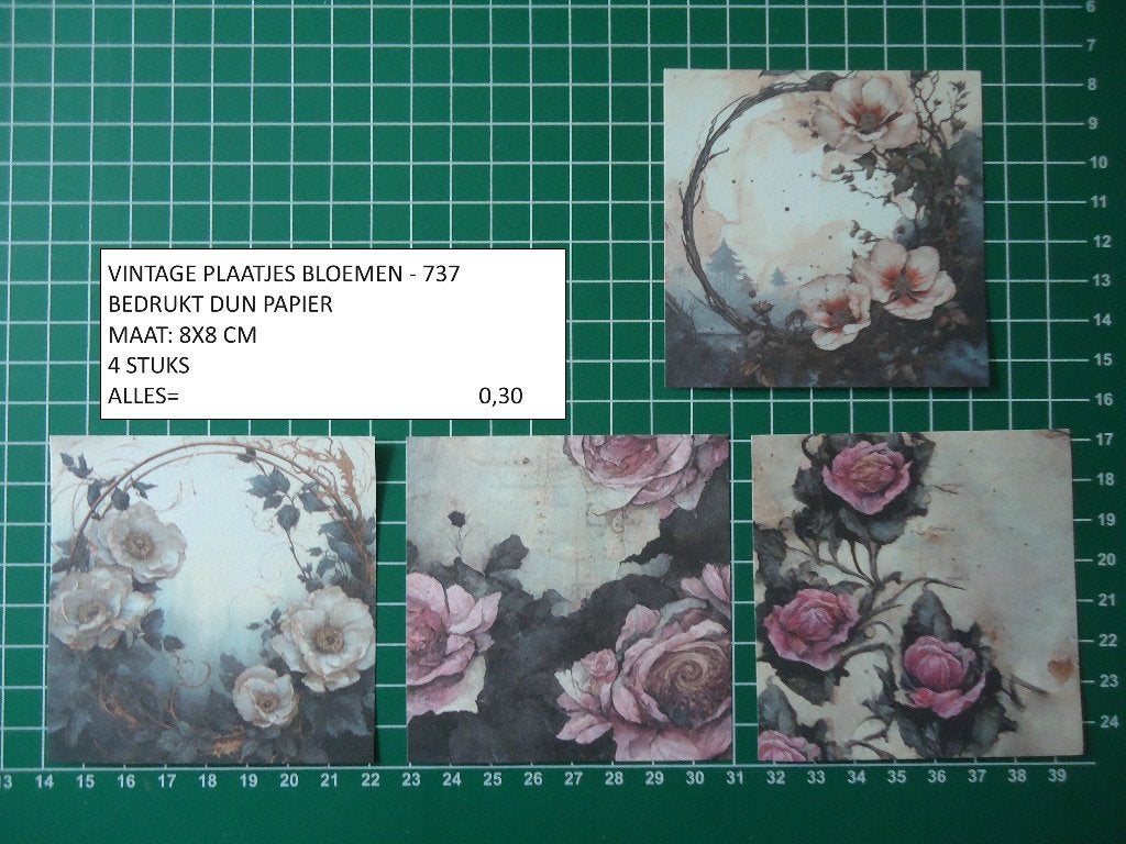 ⚠️nu 0,20: vintage plaatjes bloemen 737 ( alleen verzenden, Ophalen, Nieuw, Overige thema's, Knipvel