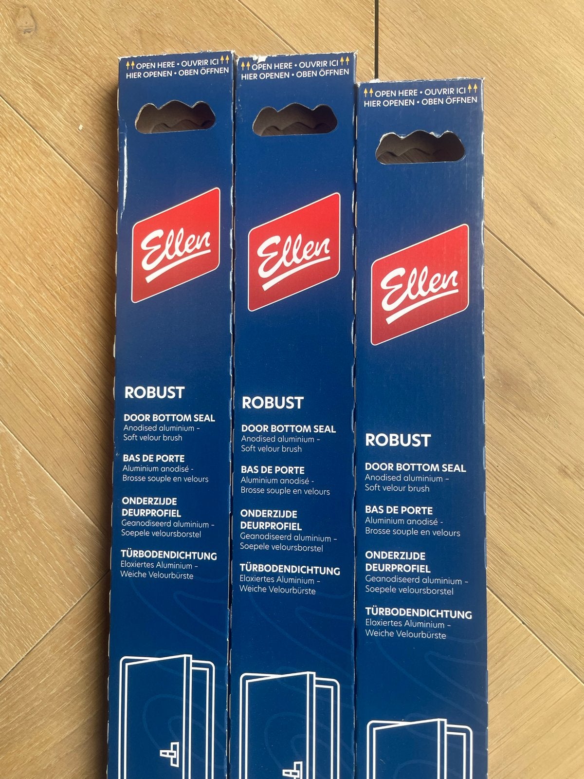 Ellen Robust Deur Tochtstrip Aluminium - 3 stuks, Overige typen, Nieuw, Metaal, 200 tot 215 cm