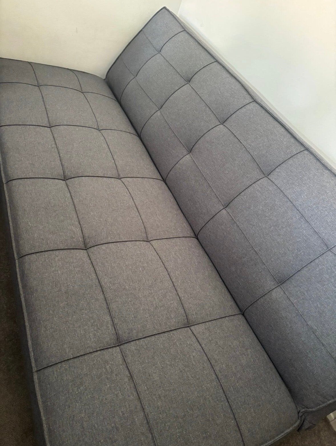 Grijze slaapbank / futon - 110x180 cm, Ophalen, 190 cm of minder, Twijfelaar, Grijs