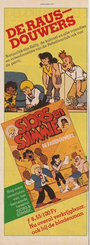 Retro reclame 1982 Sjors Sjimmie en de Rausdouwers, Verzenden, Overige typen