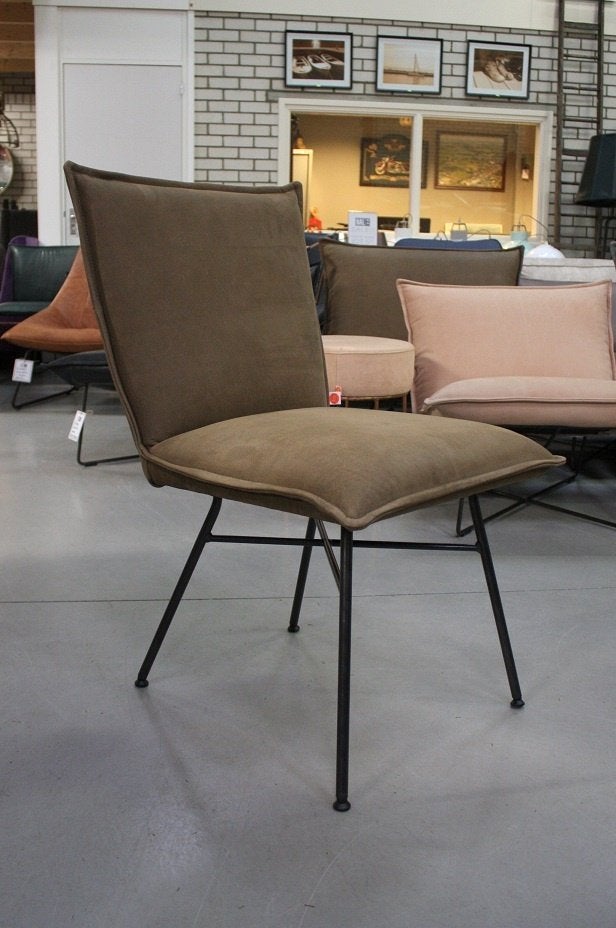 Luxe eetkamerstoel SANNE Jess Design leer Aurula Bisque, Ophalen, Bruin, Zo goed als nieuw, Eén