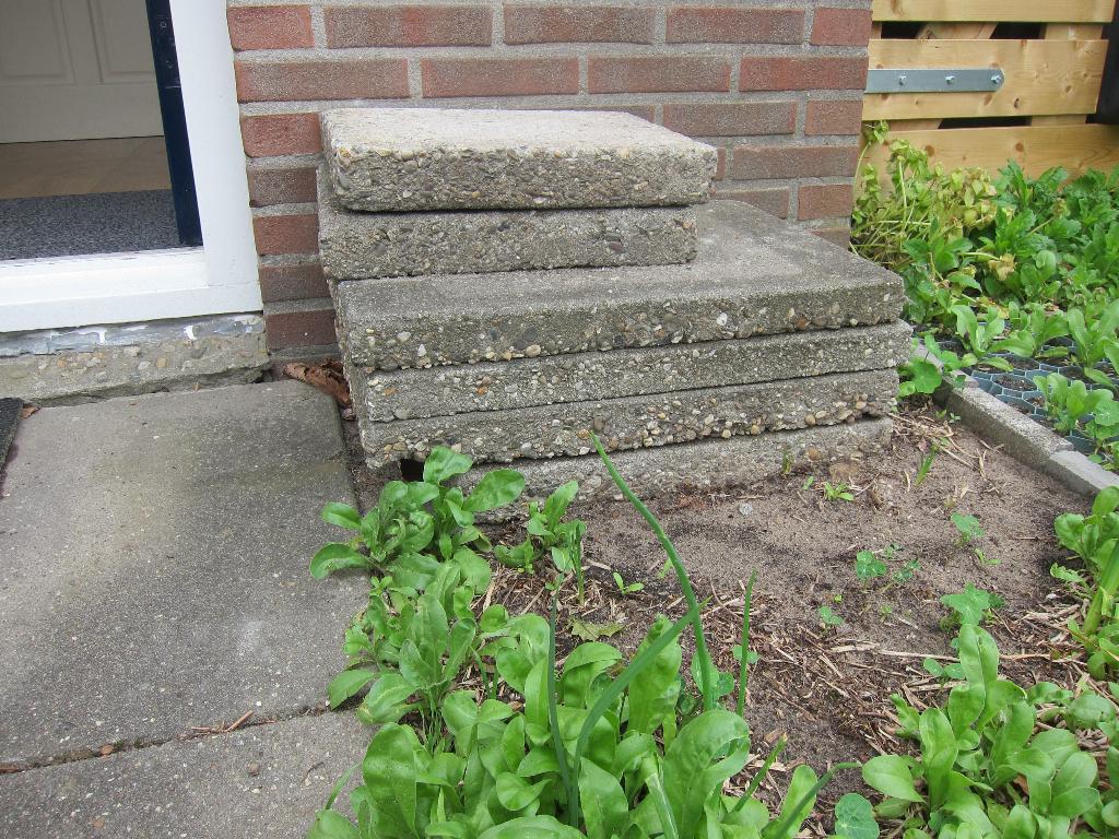 Tegels 40 x 60 cm 5 stuks (+ 2 halve) - gratis, Tuin en Terras, Ophalen, Gebruikt, Beton, Terrastegels