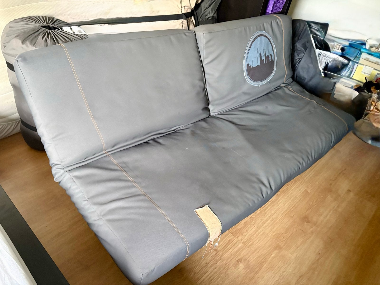 Handige Bedbank - 190x120 cm grijs bankje, Huis en Inrichting, Ophalen, Gebruikt, 190 cm of minder, Twijfelaar