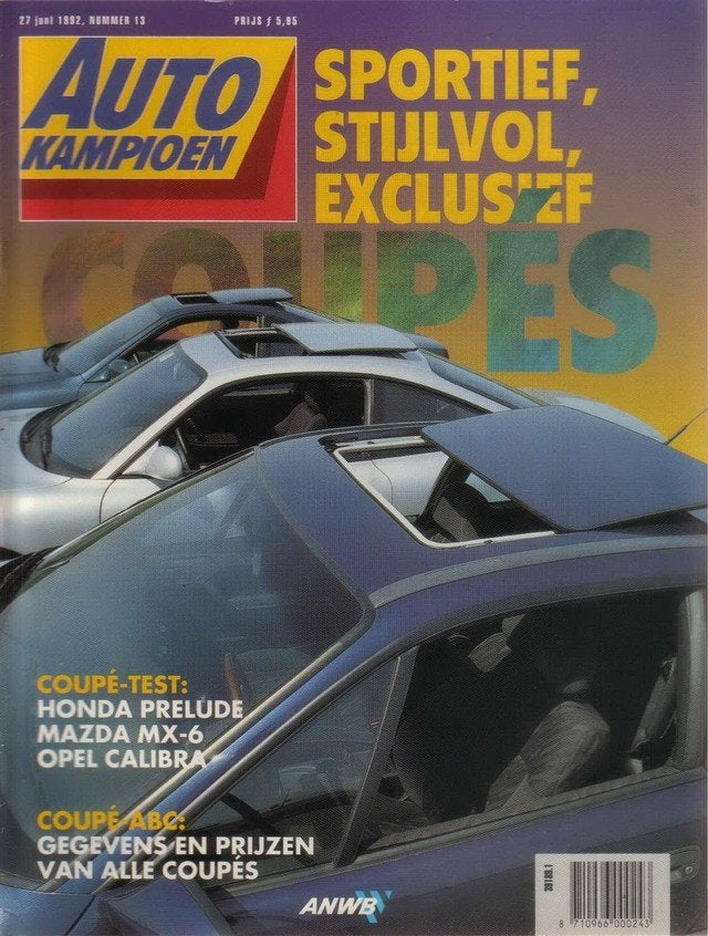 Autokampioen 13 1992 : Mazda MX6 - Opel Calibra - Prelude, Ophalen of Verzenden, Gelezen, Algemeen