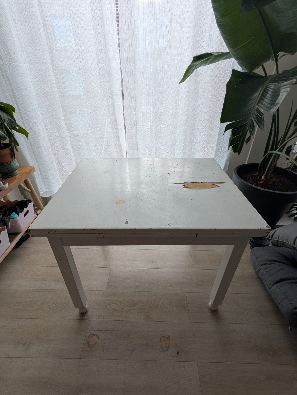 Witte klaptafel - opknapper, Gebruikt, 150 tot 200 cm, Tot twee personen, 150 tot 200 cm