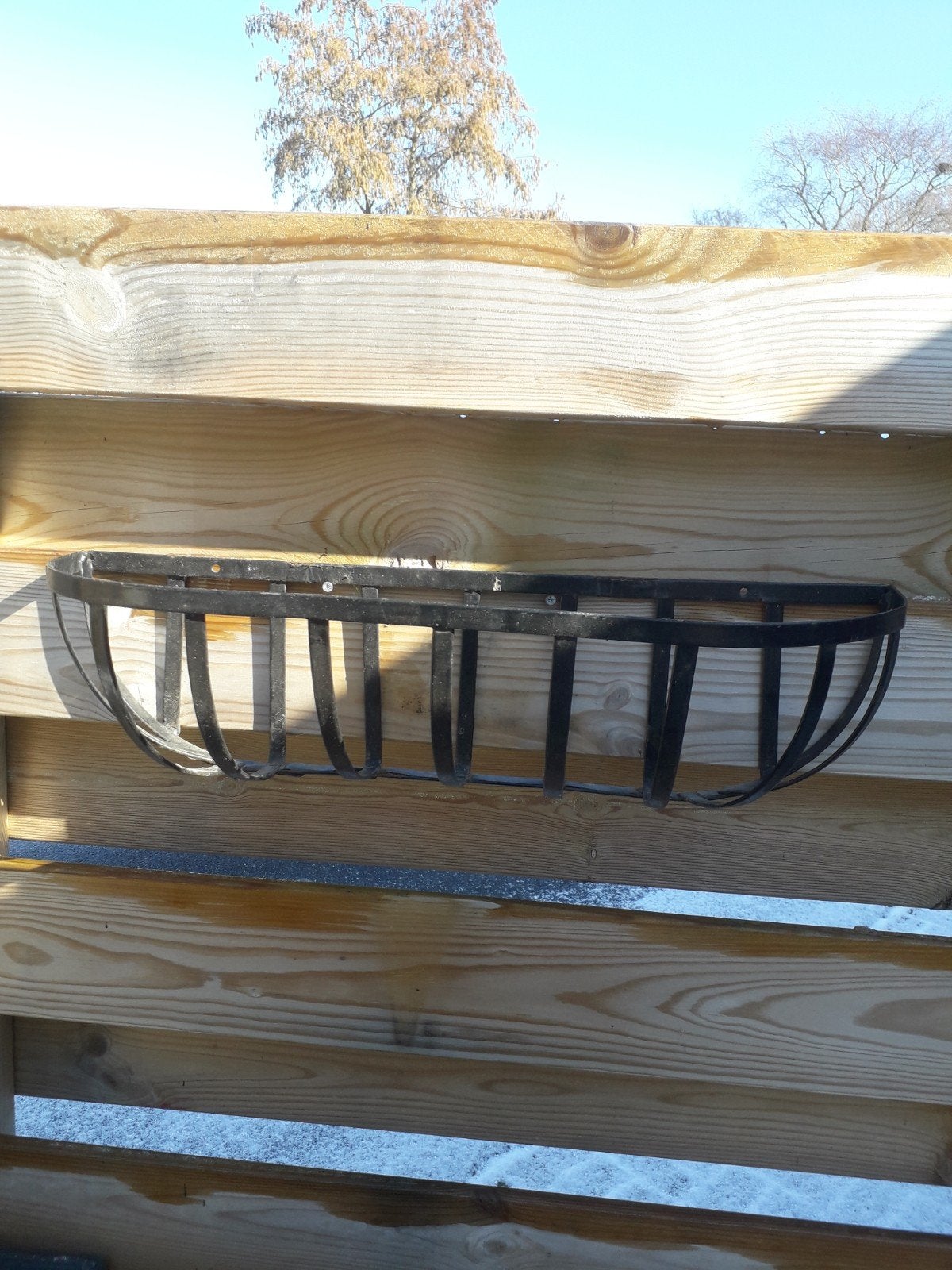 Metalen bloembak voor balkon of tuin, Gebruikt, Minder dan 30 cm, Ophalen of Verzenden, Balkon