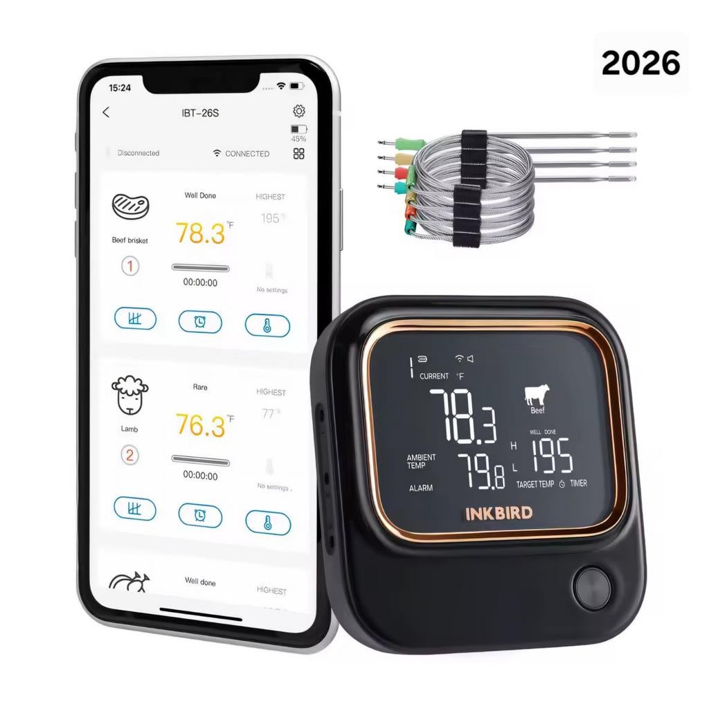 INKBIRD IBT-26S Vleesthermometer wifi+bluetooth - gloednieuw, Ophalen of Verzenden, Nieuw, Inkbird